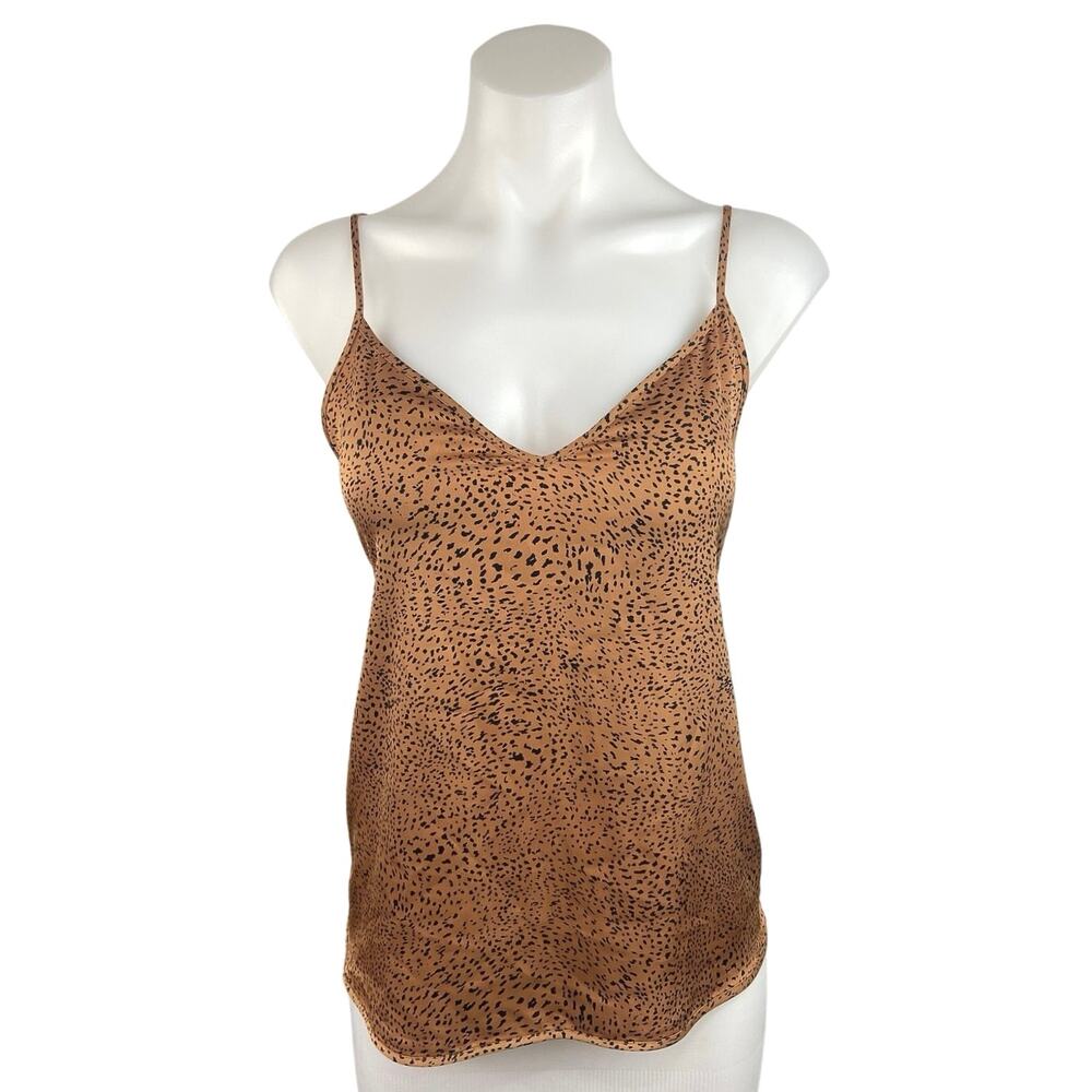 Aritzia Babaton Animal Print Silk Satin V Neck Sleeveless Camisole Tank Top XS
